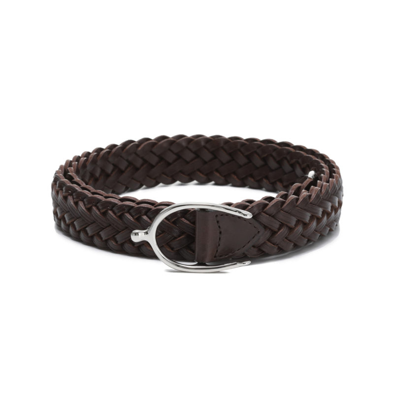 CHAMBORD SELLIER leather mesh belt LBRN-